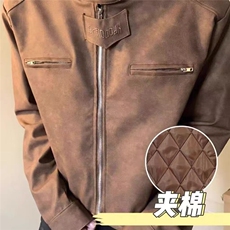 MA690-P90夹棉美式复古街头机车皮衣夹克短款潮牌夹棉服外套网图，男装夹克，星座1611A