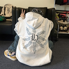 B266-FG09-P50控6823秋季新款宽松休闲连帽情侣开衫卫衣，男装卫衣，星座B257-1