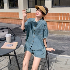 新款现货主推薄款牛仔套装9859-P135-K188，女装套装/套裙，2C129