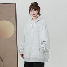 现货904-2-SY687-P55秋季新中式连帽卫衣男女宽松重磅400克盘扣潮，男装卫衣，星座904-2