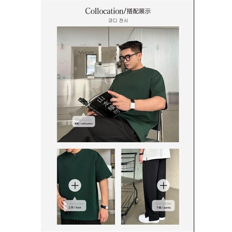 潮牌男士短袖2025新款简约设计感高端t恤棉正肩圆领短袖上衣,男装T恤,星座506A