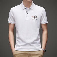 夏季新款纯色短袖t恤男士翻领纯棉体恤时尚休闲百搭简约打底男装，男装T恤，电商B212（原钱塘6029）