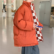两面穿羽绒棉服外套男冬加厚潮牌格子情侣面包服棉衣袄子JK8012，男装棉衣，星座516A
