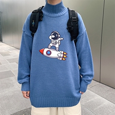 M18158-P45加绒款-P65半高领毛衣男士大码针织衫男毛线衣男，男装针织衫/毛衣，电商A040