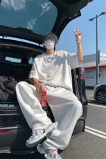 夏季纯色运动休闲套装T3666上衣特批P29控58-K8623裤子特批36控69，男装休闲套装，电商A007