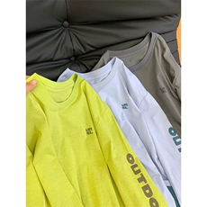 高品户外运动休闲长袖T恤速干拼接字母骑行服打底衫男女A1182-P55，男装T恤，星座1505