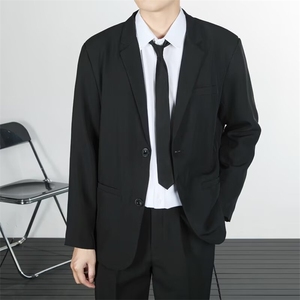 西服男痞帅韩版潮流秋冬百搭宽松黑色休闲外套炸街男士小西装图片
