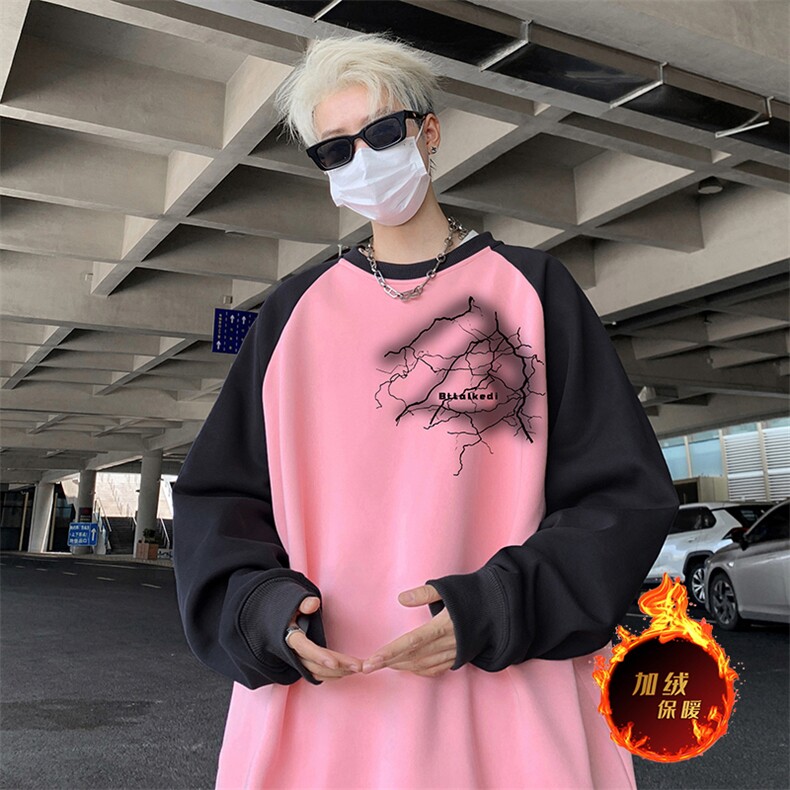 抖音得物高品质重磅二开全棉阔版支持退换360克插肩圆领卫衣0128,男装卫衣,电商A486