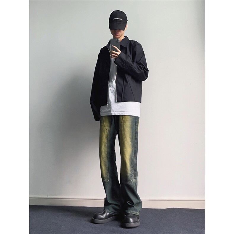 B221美式ins高街暗黑小众铆钉伐木裤牛仔裤LK23145-P65控88,男装牛仔裤,电商B221