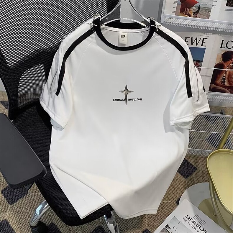 时尚~新款短袖T恤男夏季韩版潮流半袖上衣港风宽松休闲潮牌体恤衫图片
