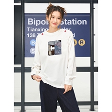 刺绣贴布小领口卫衣男女长袖T恤潮牌高级感上衣复古圆领，男装T恤，星座1210-1