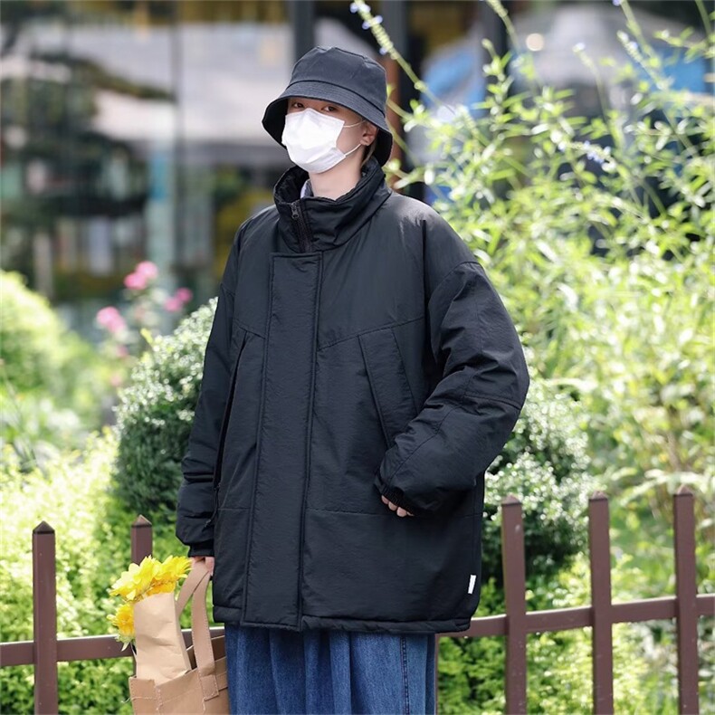 冬季加厚宽松情侣棉服日系立领棉衣男ins潮牌面包服W6047-P78,男装棉衣,星座512-2