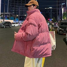 冬季加绒加厚立领大码棉衣青少年男女纯色简约棉服外套6223-P100，男装棉衣，电商A441-1