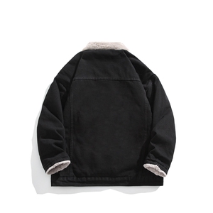 现货加绒牛仔棉服男冬季棉衣外套羊羔绒翻领夹克毛领MY2220-P110图片