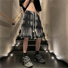夏季新款高街扎染牛仔裤短裤潮流宽松五分裤B315-K23238-P45控58，男装牛仔裤，电商B315
