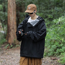 美式高街户外运动冲锋衣男潮牌ins宽松夹克风衣外套W7575-P54，男装夹克，星座512-3
