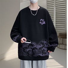 春秋圆领卫衣男学生长袖打底衫青少年百搭宽松上衣LH9101-P50，男装T恤，星座1105-3