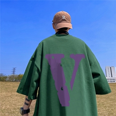 V字休闲短袖T恤男潮牌潮流ins情侣上衣服美式高街夏季宽松五分袖，男装T恤，星座508（原C305）