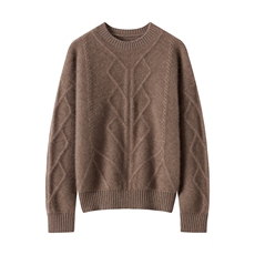 2025百搭简约时尚菱形条纹抽条针织衫，女装针织衫/毛衣，温伦斯特羊绒