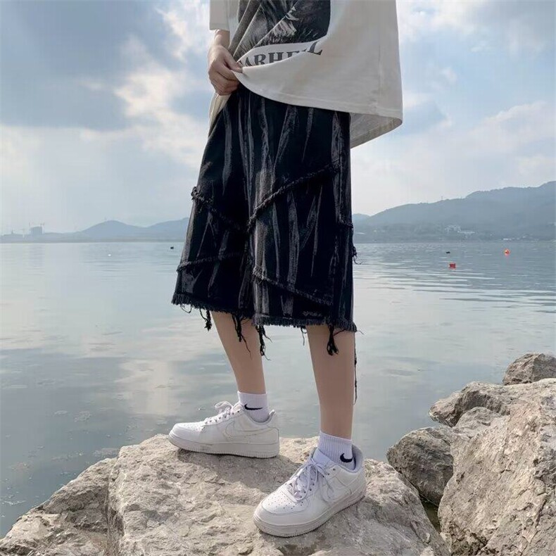 DA101-P40短裤男士夏季宽松休闲痞帅五分裤大裤衩外穿裤头潮流,男装牛仔裤,星座603-2