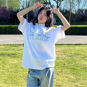 万针全刺绣工艺抖音得物高品质260克重磅纯棉双纱美式高街短袖T恤图片