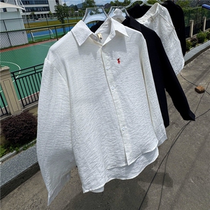 TC01男女休闲长袖衬衫短裤风套装棉麻透气凉爽高级面料慵懒风图片
