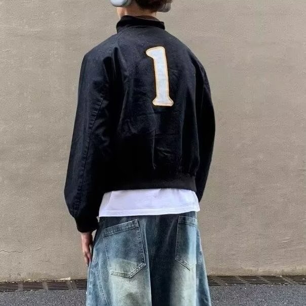 WT95-P71春秋季韩版时髦复古学院cleanfit刺绣短款夹克男士宽松,男装夹克,电商B323A