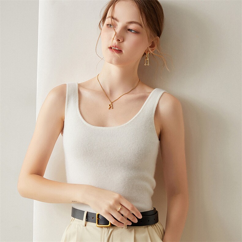 2025年秋季新款百搭女士U领吊带，女装羊绒衫，尚达羊绒