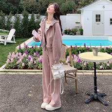 现货-2025年秋季新款粉色休闲套装两件套P165K238，女装套装/套裙，帛锦泉