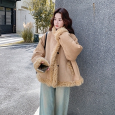 2025冬季新款皮毛一体加厚外套6828--P215----K318，女装皮草，2C253