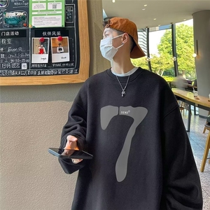 男士卫衣春秋款2025新款胖子大码男装加肥加大秋季圆领上衣秋图片