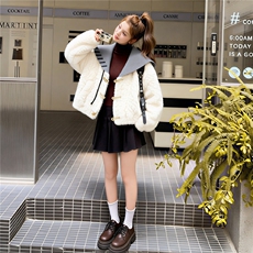 【现货主推】数据好海军领皮毛一体环保皮草2C327-9932-P190控298，女装皮草，2C327