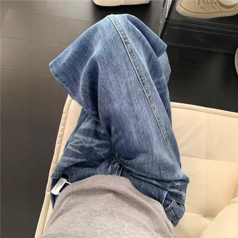 现货复古蓝美式宽松直筒微喇牛仔裤K936/P45,女装牛仔裤,星座205-3