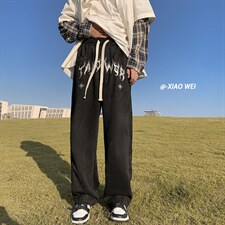 秋季新款休闲裤男麂皮绒拖地D329-QM517-P55-控78，男装休闲裤，电商D329