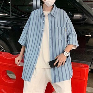 短袖衬衫春款男港风潮流弹力CS13P31图片
