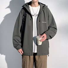 新款秋季夹克男工装青少年户外宽松大码外套情侣冲锋衣JK0727-P53，男装夹克，星座308B-2