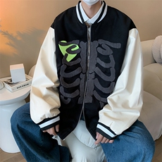 美式复古街头棒球服女秋新款高街设计感bf慵懒夹克外套JK030-P70，男装夹克，星座308B-1