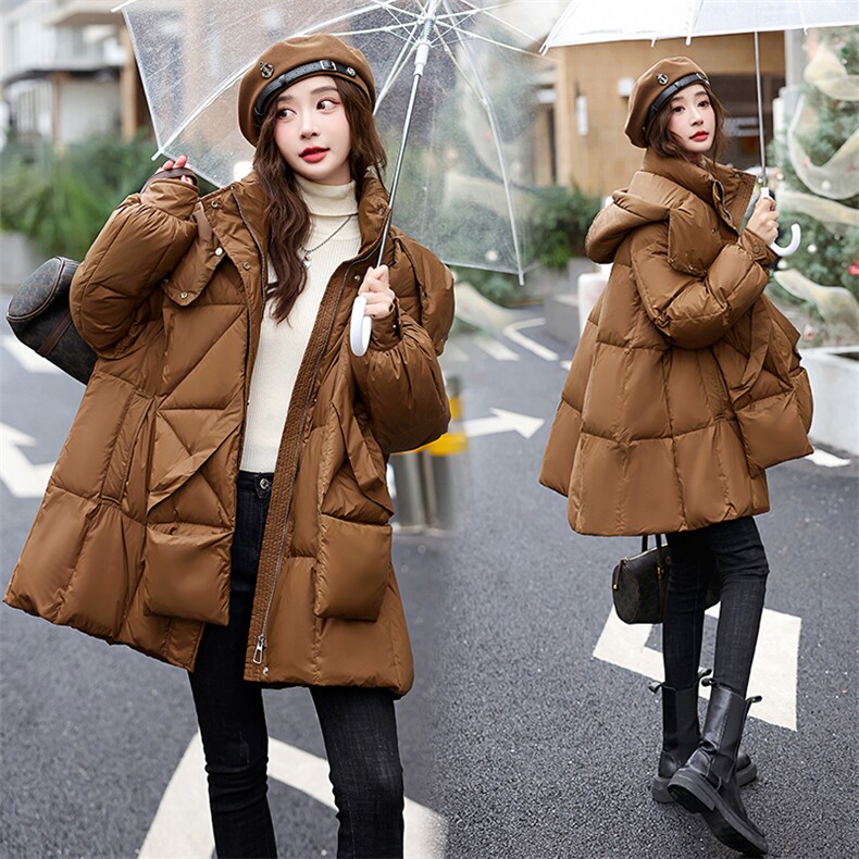 中长款羽绒服白鸭绒2023年冬季时尚潮流羽绒服女图片