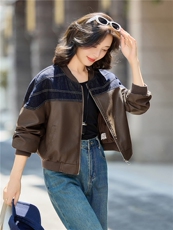 【秋季女装新款】大量现货时尚立领棒球服短款皮衣外套，女装皮衣，魅衣本色