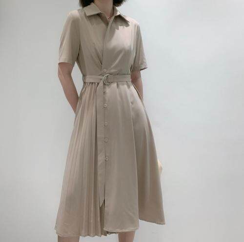 夏季气质收腰翻领衬衫裙，女装衬衫，东方名裳