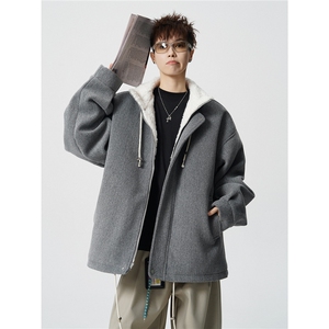 抽绳立领呢子羊羔绒内胆棉衣宽松加厚保暖抗寒棉服A170-N65-P125图片