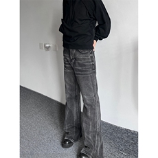 B221美式ins高街暗黑重工艺宽松微喇牛仔裤LK23128-P60控78，男装牛仔裤，电商B221