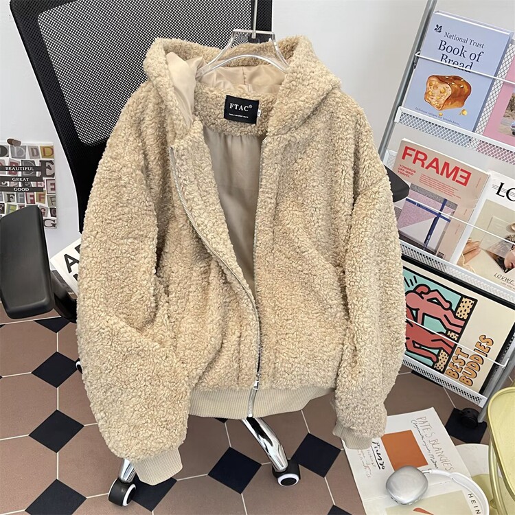 双面穿座山雕毛毛外套女冬季加厚保暖毛领棉服夹克潮流简约,男装夹克,星座218-8