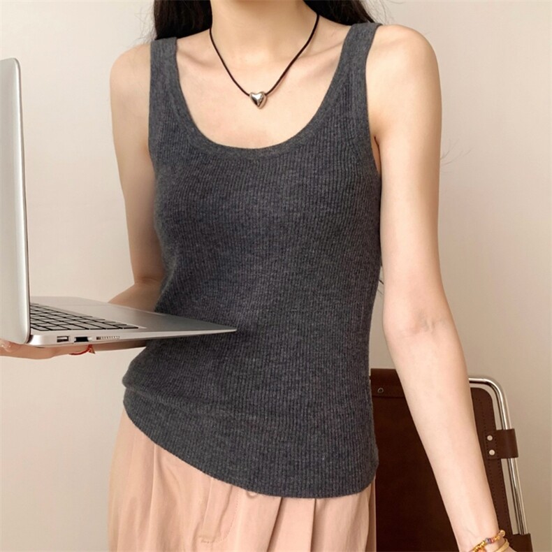 时尚简约百搭休闲女士显瘦无袖背心,女装背心吊带,旭友羊绒