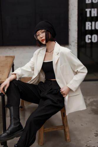 春季新款韩版宽松西装，女装西装，变色鸟(4F)