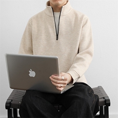青年时尚休闲百搭2025男拉链立领套头卫衣加绒加厚保暖上衣，男装棉衣，星座914
