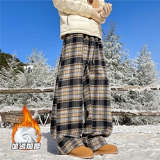 K99140JR-P50特大码加绒加厚【一件过冬】格子裤休闲裤，男装卫衣，电商D232