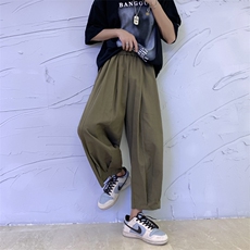 夏季ins复古街头嘻哈慵懒松垮灯笼裤痞帅九分休闲裤男女2977-p35，男装休闲裤，星座1008-1