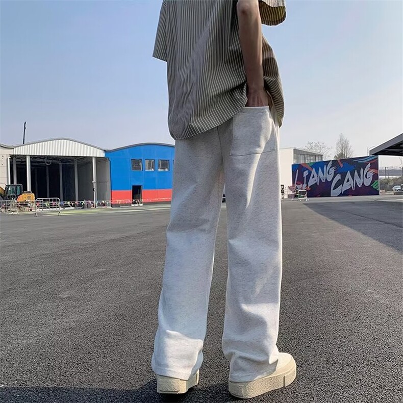 W299-P48直筒卫裤秋季宽松潮牌大码运动裤潮流垂感阔腿休闲裤,男装休闲裤,星座911-1