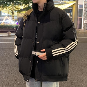 深度库存10W件潮流新款条纹撞色男女保暖时尚棉袄M2912-特P65控98图片